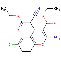 305834-79-1 ethyl 2-amino-6-chloro-4-(1-cyano-2-ethoxy-2-oxoethyl)-4H-chromene-3-carboxylate chemical structure