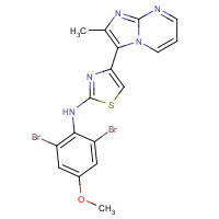 315704-66-6 N-(2,6-dibromo-4-methoxyphenyl)-4-(2-methylimidazo[1,2-a]pyrimidin-3-yl)-1,3-thiazol-2-amine chemical structure