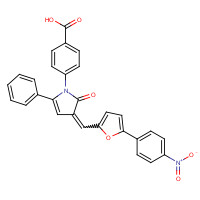 328998-25-0 4-[(3E)-3-[[5-(4-nitrophenyl)furan-2-yl]methylidene]-2-oxo-5-phenylpyrrol-1-yl]benzoic acid chemical structure