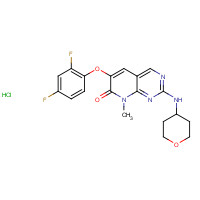 449808-64-4 6-(2,4-difluorophenoxy)-8-methyl-2-(oxan-4-ylamino)pyrido[2,3-d]pyrimidin-7-one;hydrochloride chemical structure