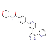 452342-67-5 N-(oxan-4-yl)-4-[4-(5-pyridin-2-yl-1H-pyrazol-4-yl)pyridin-2-yl]benzamide chemical structure