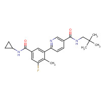 585543-15-3 6-[5-(cyclopropylcarbamoyl)-3-fluoro-2-methylphenyl]-N-(2,2-dimethylpropyl)pyridine-3-carboxamide chemical structure
