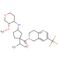 624733-88-6 [(1S,3R)-3-[[(3S,4S)-3-methoxyoxan-4-yl]amino]-1-propan-2-ylcyclopentyl]-[3-(trifluoromethyl)-7,8-dihydro-5H-1,6-naphthyridin-6-yl]methanone chemical structure