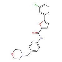 638156-11-3 5-(3-chlorophenyl)-N-[4-(morpholin-4-ylmethyl)phenyl]furan-2-carboxamide chemical structure