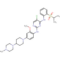 761439-42-3 5-chloro-2-N-[2-methoxy-4-[4-(4-methylpiperazin-1-yl)piperidin-1-yl]phenyl]-4-N-(2-propan-2-ylsulfonylphenyl)pyrimidine-2,4-diamine chemical structure