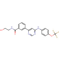 778277-15-9 N-(2-hydroxyethyl)-3-[6-[4-(trifluoromethoxy)anilino]pyrimidin-4-yl]benzamide chemical structure