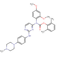837422-57-8 (2,6-dimethylphenyl) N-(2,4-dimethoxyphenyl)-N-[2-[4-(4-methylpiperazin-1-yl)anilino]pyrimidin-4-yl]carbamate chemical structure