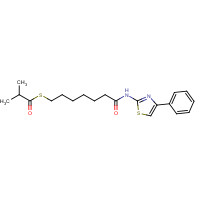 848354-66-5 S-[7-oxo-7-[(4-phenyl-1,3-thiazol-2-yl)amino]heptyl] 2-methylpropanethioate chemical structure