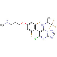 849550-05-6 5-chloro-6-[2,6-difluoro-4-[3-(methylamino)propoxy]phenyl]-N-[(2S)-1,1,1-trifluoropropan-2-yl]-[1,2,4]triazolo[1,5-a]pyrimidin-7-amine chemical structure