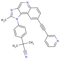 853910-02-8 2-methyl-2-[4-[2-methyl-8-(2-pyridin-3-ylethynyl)imidazo[4,5-c]quinolin-1-yl]phenyl]propanenitrile chemical structure