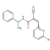 857064-38-1 (E)-3-(6-bromopyridin-2-yl)-2-cyano-N-[(1S)-1-phenylethyl]prop-2-enamide chemical structure
