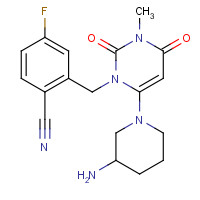 865759-25-7 2-[[6-[(3R)-3-aminopiperidin-1-yl]-3-methyl-2,4-dioxopyrimidin-1-yl]methyl]-4-fluorobenzonitrile chemical structure