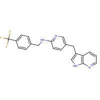 873786-09-5 5-(1H-pyrrolo[2,3-b]pyridin-3-ylmethyl)-N-[[4-(trifluoromethyl)phenyl]methyl]pyridin-2-amine chemical structure