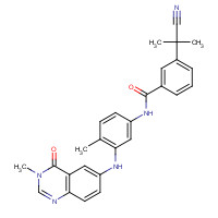 878739-06-1 3-(2-cyanopropan-2-yl)-N-[4-methyl-3-[(3-methyl-4-oxoquinazolin-6-yl)amino]phenyl]benzamide chemical structure