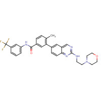882663-88-9 4-methyl-3-[2-(2-morpholin-4-ylethylamino)quinazolin-6-yl]-N-[3-(trifluoromethyl)phenyl]benzamide chemical structure