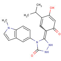 888216-25-9 (5Z)-5-(4-hydroxy-6-oxo-3-propan-2-ylcyclohexa-2,4-dien-1-ylidene)-4-(1-methylindol-5-yl)-1,2,4-triazolidin-3-one chemical structure