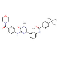 910232-84-7 4-tert-butyl-N-[2-methyl-3-[4-methyl-6-[4-(morpholine-4-carbonyl)anilino]-5-oxopyrazin-2-yl]phenyl]benzamide chemical structure