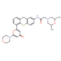 925701-49-1 2-[(2S,6R)-2,6-dimethylmorpholin-4-yl]-N-[5-(6-morpholin-4-yl-4-oxopyran-2-yl)-9H-thioxanthen-2-yl]acetamide chemical structure