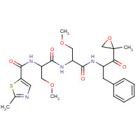 935888-69-0 N-[(2S)-3-methoxy-1-[[(2S)-3-methoxy-1-[[(2S)-1-[(2R)-2-methyloxiran-2-yl]-1-oxo-3-phenylpropan-2-yl]amino]-1-oxopropan-2-yl]amino]-1-oxopropan-2-yl]-2-methyl-1,3-thiazole-5-carboxamide chemical structure