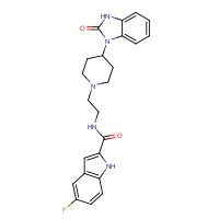 939055-18-2 5-fluoro-N-[2-[4-(2-oxo-3H-benzimidazol-1-yl)piperidin-1-yl]ethyl]-1H-indole-2-carboxamide chemical structure