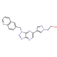 956905-27-4 2-[4-[3-(quinolin-6-ylmethyl)triazolo[4,5-b]pyrazin-5-yl]pyrazol-1-yl]ethanol chemical structure