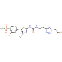 957209-68-6 1-[2-[2-(2-fluoroethyl)tetrazol-5-yl]ethyl]-3-[5-(3-fluoro-4-methylsulfonylphenyl)-4-methyl-1,3-thiazol-2-yl]urea chemical structure