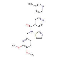 1224846-01-8 N-[(5,6-dimethoxypyridin-2-yl)methyl]-2-(5-methylpyridin-3-yl)-5-(1,3-thiazol-2-yl)pyridine-4-carboxamide chemical structure