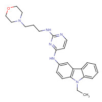 1380432-32-5 4-N-(9-ethylcarbazol-3-yl)-2-N-(3-morpholin-4-ylpropyl)pyrimidine-2,4-diamine chemical structure