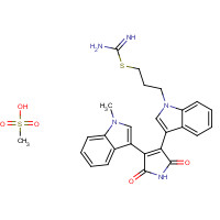138489-18-6 methanesulfonic acid;3-[3-[4-(1-methylindol-3-yl)-2,5-dioxopyrrol-3-yl]indol-1-yl]propyl carbamimidothioate chemical structure