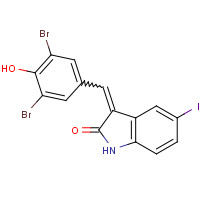220904-83-6 (3E)-3-[(3,5-dibromo-4-hydroxyphenyl)methylidene]-5-iodo-1H-indol-2-one chemical structure