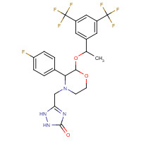 221350-96-5 5-[[(2S,3R)-2-[(1R)-1-[3,5-bis(trifluoromethyl)phenyl]ethoxy]-3-(4-fluorophenyl)morpholin-4-yl]methyl]-1,2-dihydro-1,2,4-triazol-3-one chemical structure