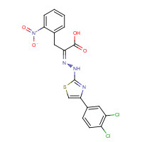 315706-13-9 2-[[4-(3,4-dichlorophenyl)-1,3-thiazol-2-yl]hydrazinylidene]-3-(2-nitrophenyl)propanoic acid chemical structure