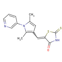 348575-88-2 (5E)-5-[(2,5-dimethyl-1-pyridin-3-ylpyrrol-3-yl)methylidene]-2-sulfanylidene-1,3-thiazolidin-4-one chemical structure