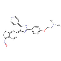 405554-55-4 N,N-dimethyl-2-[4-[(4E)-4-(1-nitroso-2,3-dihydroinden-5-ylidene)-5-(1H-pyridin-4-ylidene)-1H-imidazol-2-yl]phenoxy]ethanamine chemical structure