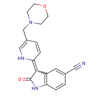 612487-72-6 (3E)-3-[5-(morpholin-4-ylmethyl)-1H-pyridin-2-ylidene]-2-oxo-1H-indole-5-carbonitrile chemical structure