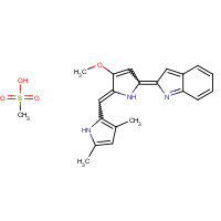 803712-79-0 (2Z)-2-[(5Z)-5-[(3,5-dimethyl-1H-pyrrol-2-yl)methylidene]-4-methoxypyrrol-2-ylidene]indole;methanesulfonic acid chemical structure