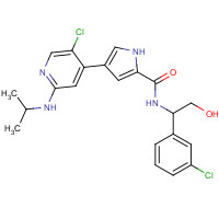 869886-67-9 N-[(1S)-1-(3-chlorophenyl)-2-hydroxyethyl]-4-[5-chloro-2-(propan-2-ylamino)pyridin-4-yl]-1H-pyrrole-2-carboxamide chemical structure