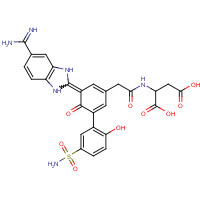 871266-63-6 2-[[2-[(3E)-3-(5-carbamimidoyl-1,3-dihydrobenzimidazol-2-ylidene)-5-(2-hydroxy-5-sulfamoylphenyl)-4-oxocyclohexa-1,5-dien-1-yl]acetyl]amino]butanedioic acid chemical structure