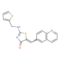 872573-93-8 5-(quinolin-6-ylmethylidene)-2-(thiophen-2-ylmethylamino)-1,3-thiazol-4-one chemical structure