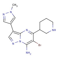 891494-63-6 6-bromo-3-(1-methylpyrazol-4-yl)-5-[(3R)-piperidin-3-yl]pyrazolo[1,5-a]pyrimidin-7-amine chemical structure