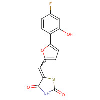 900515-16-4 (5E)-5-[[5-(4-fluoro-2-hydroxyphenyl)furan-2-yl]methylidene]-1,3-thiazolidine-2,4-dione chemical structure