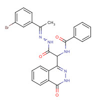 916170-19-9 N-[2-[2-[1-(3-bromophenyl)ethylidene]hydrazinyl]-2-oxo-1-(4-oxo-3H-phthalazin-1-yl)ethyl]benzamide chemical structure