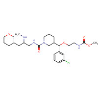 942142-51-0 methyl N-[2-[(R)-(3-chlorophenyl)-[(3R)-1-[[(2S)-2-(methylamino)-3-[(3R)-oxan-3-yl]propyl]carbamoyl]piperidin-3-yl]methoxy]ethyl]carbamate chemical structure