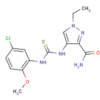 957485-64-2 4-[(5-chloro-2-methoxyphenyl)carbamothioylamino]-1-ethylpyrazole-3-carboxamide chemical structure