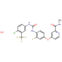 1019206-88-2 4-[4-[[4-chloro-3-(trifluoromethyl)phenyl]carbamoylamino]-3-fluorophenoxy]-N-methylpyridine-2-carboxamide;hydrate chemical structure