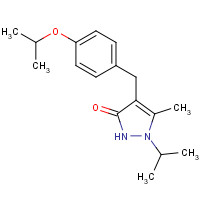 1028026-83-6 3-methyl-2-propan-2-yl-4-[(4-propan-2-yloxyphenyl)methyl]-1H-pyrazol-5-one chemical structure