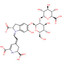 11033-33-3 (2S)-5-[(2S,3R,4S,5S,6R)-3-[(2R,3R,4S,5S,6S)-6-carboxy-3,4,5-trihydroxyoxan-2-yl]oxy-4,5-dihydroxy-6-(hydroxymethyl)oxan-2-yl]oxy-1-[(2Z)-2-[(2S)-2,6-dicarboxy-2,3-dihydro-1H-pyridin-4-ylidene]ethylidene]-6-hydroxy-2,3-dihydroindol-1-ium-2-carboxylate chemical structure