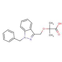 130641-38-2 2-[(1-benzylindazol-3-yl)methoxy]-2-methylpropanoic acid chemical structure