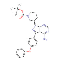 1022150-11-3 tert-butyl (3R)-3-[4-amino-3-(4-phenoxyphenyl)pyrazolo[3,4-d]pyrimidin-1-yl]piperidine-1-carboxylate chemical structure