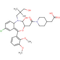 189059-71-0 2-[1-[2-[(3R,5S)-7-chloro-5-(2,3-dimethoxyphenyl)-1-(3-hydroxy-2,2-dimethylpropyl)-2-oxo-5H-4,1-benzoxazepin-3-yl]acetyl]piperidin-4-yl]acetic acid chemical structure